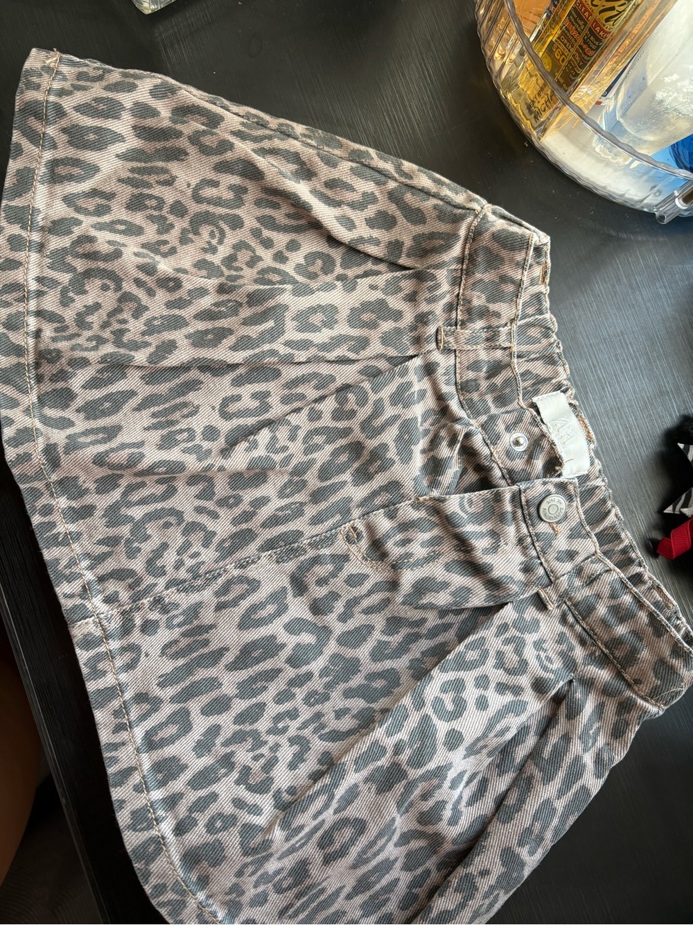 Zara Girls' Leopard Print Skirt - Taupe & Gray